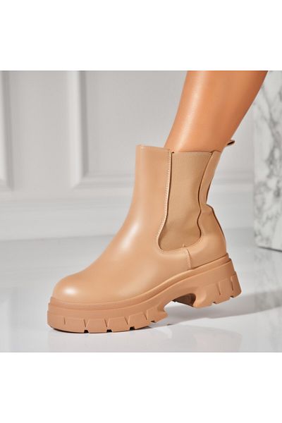 Joana Women's Khaki Fur-lined Boots Made of Eco-Leather Madina