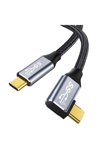 Timebox Cablu de date și încărcare rapidă, USB 3.2, 100W, 10Gbps, Type-C la Type-C, 4K 60Hz, 2m, Gri