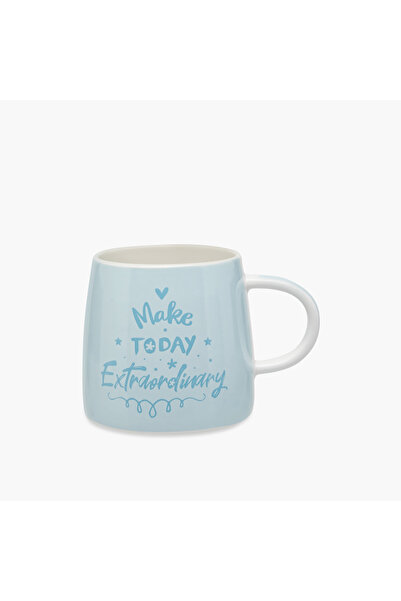 Lifestyle كوب صيني عظمي جديد بطبعة شعار - 414 مل