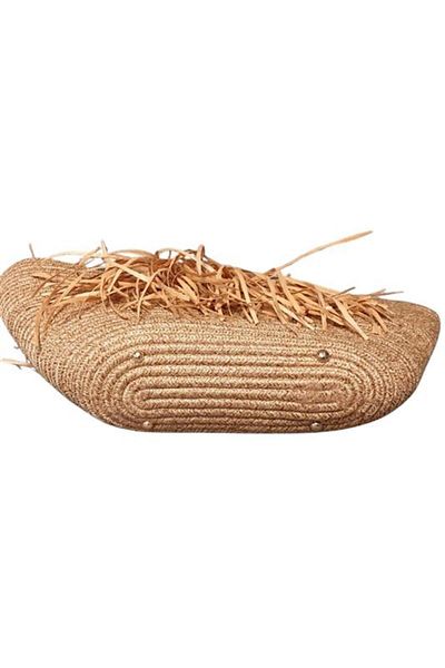 Uretti - Ayşe 4723 0939 Handmade Jute Rope Straw Look Bag with Wooden Handle and Tassel - Brown