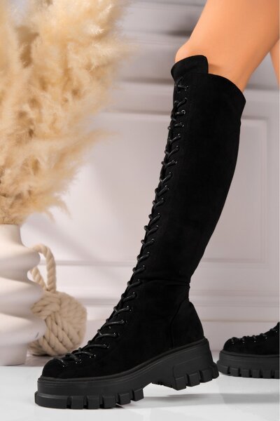 Joana Cizme Dama Imblanite Negre din Piele Ecologica Intoarsa Laysha2