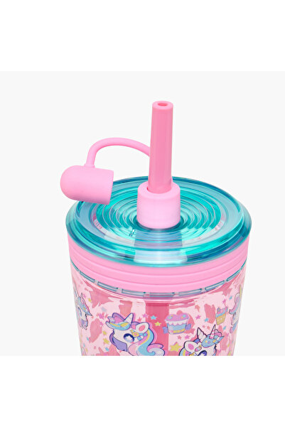 Lifestyle Unicorn Print Sipper with Straw - 480 ml