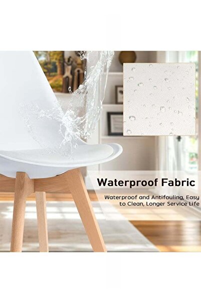 Taimi 3-Piece Dining Set Modern Round Dining Table 80x80x72cm with 2 Elegant Chair White Soft Padded Seats