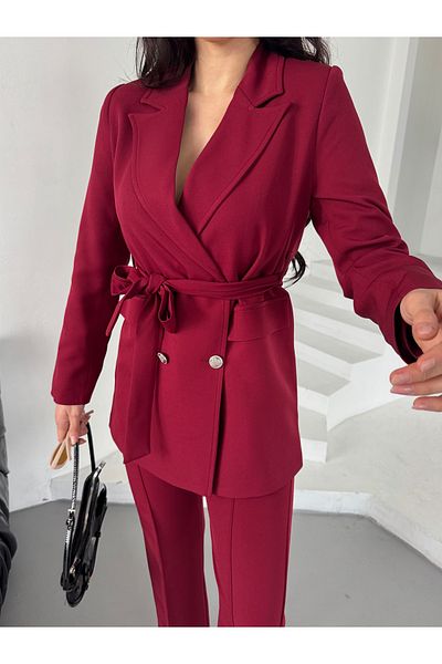 Moda İkra Tie-Up Blazer Jacket Trousers Set