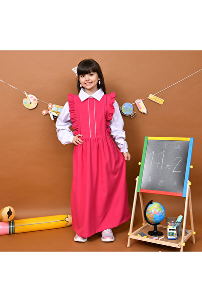 HAWRAA مريول تالا فوشي :تصميم بكشكش جانبي مع قيطان ابيض من الامام