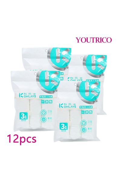 Youtrico 12Pack Men's Disposable Briefs Perfect For Business Travel,height/cm 180-195 Weight/kg 75-90