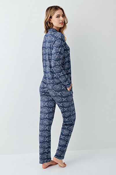 Arnetta Kadın Mavi Gömlek Pijama