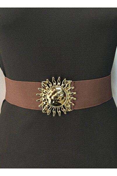 Kemerix Women's Gold Buckle Elastic Waist Belt Corset