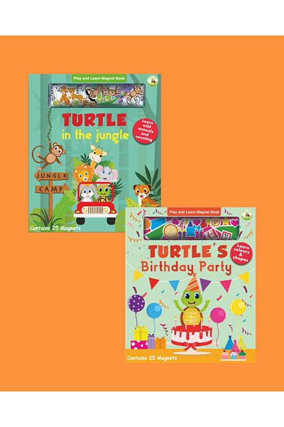 TURTLEKİDS Turtle Kids Play and Learn Magnet Book Series 2 (Jungle-Birthday Party)