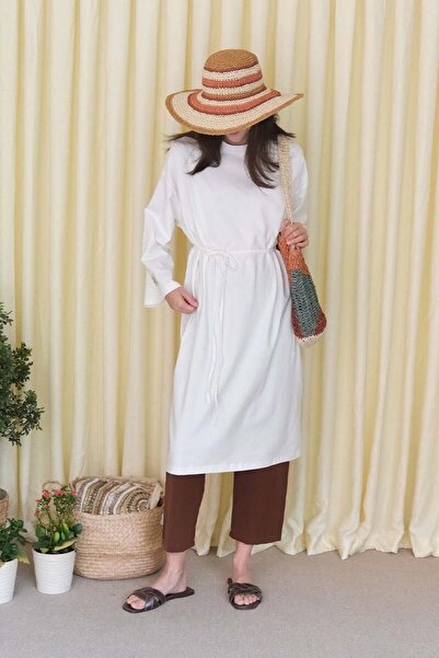 Ceylan Otantik Ecru Long Body Tunic