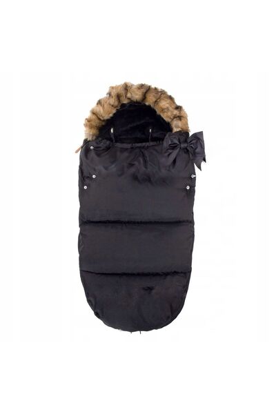 SERSIMO Χειμερινή τσάντα μωρού για καρότσι, universal μέγεθος, 90x45cm, μαύρη