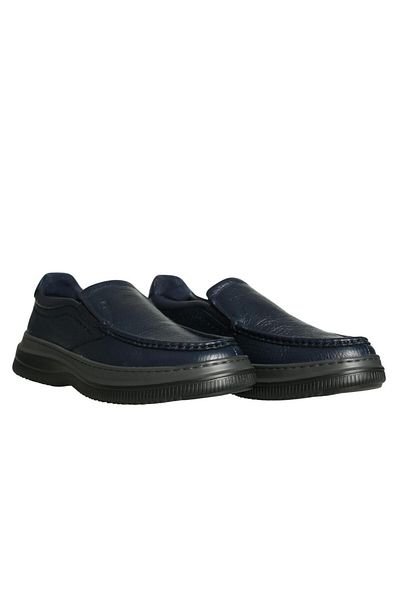 Platin Navy Blue Leather Men's Loafer