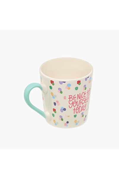 Lifestyle Slogan Print Ceramic Mug - 340 ml