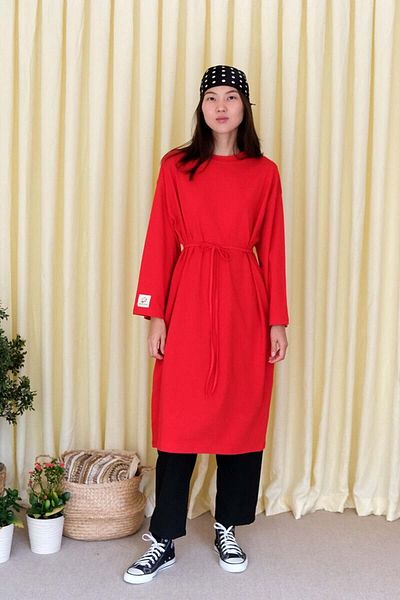 Ceylan Otantik Red Long Body Tunic