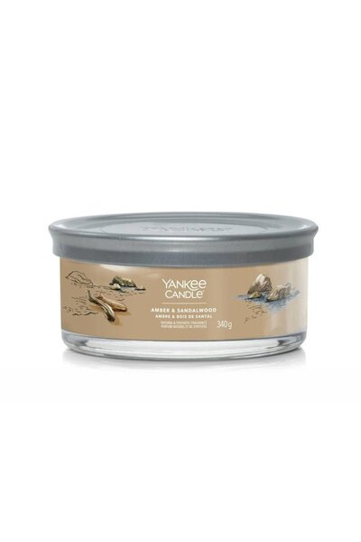 Yankee Candle Lumânare Yankee Candle cu fitil multiplu, cu aromă de chihlimbar și lemn de santal, 340 g
