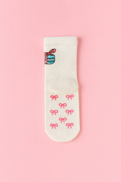 BONY SOCKS Детски чорапи Macaron, бели