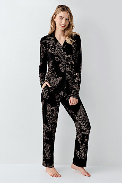 Arnetta Women's Black Shirt Pajamas