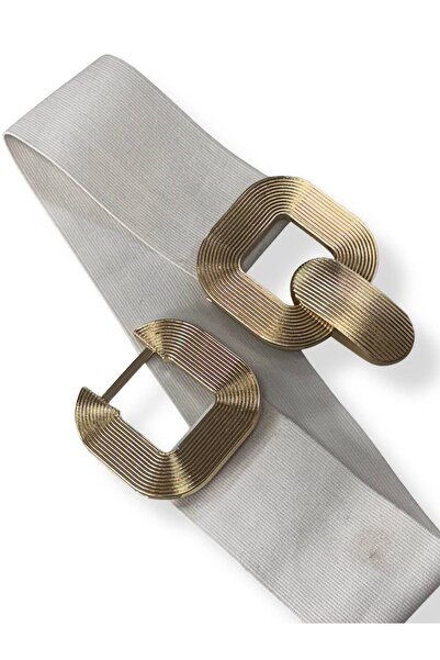 Kemerix Women's Gold Buckle Elastic Waist Belt Corset