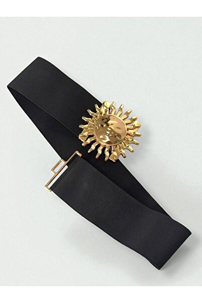 Kemerix Women's Gold Buckle Elastic Waist Belt Corset