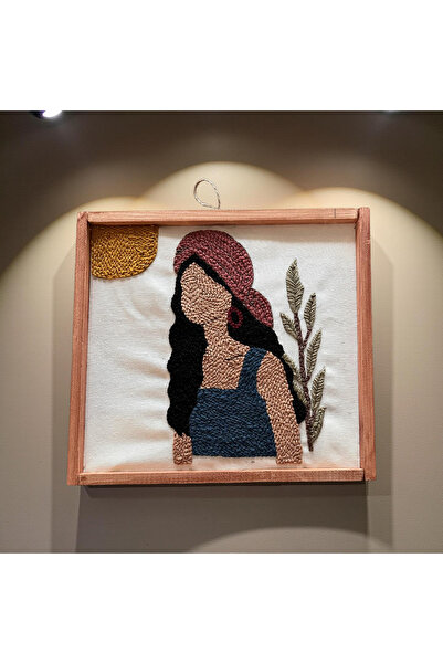 OgiPaint Punch İşlemeli El Yapımı Kadın Figürlü Tablo | Bohem Dekorasyon