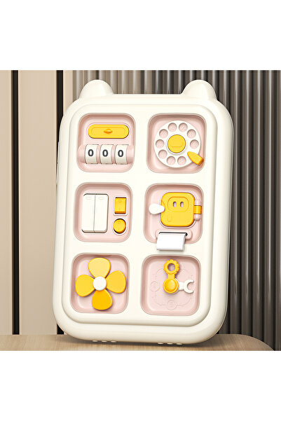 Yelajoy ألعاب مونتيسوري الحسية للأعمار من 1 إلى 3 سنوات، لوحة مشغولة للمهارات الحركية الدقيقة، هدية عيد ميلاد للأطفال - وردي