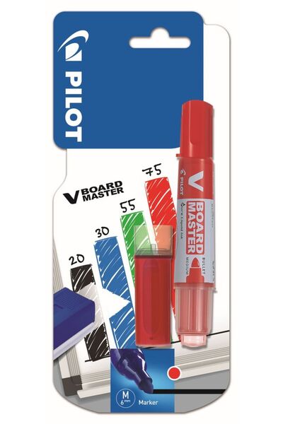 Pilot Begreen Vboard refillable whiteboard marker set + refill, 2.3 mm, Red