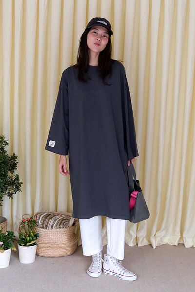 Ceylan Otantik Anthracite Long Body Tunic