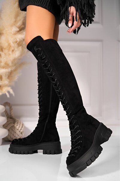 Joana Cizme Dama Imblanite Negre din Piele Ecologica Intoarsa Laysha2