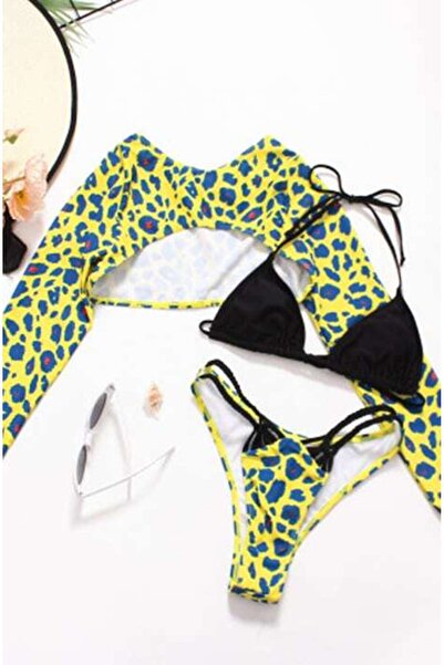 Mixbo Costume de Baie Mixbo, Trei Piese, Maneca Lunga, Yellow Panthera, marime L