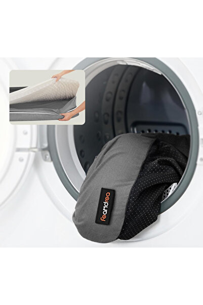 feandrea Pat ortopedic pentru caini, cu margini inaltate si husa detasabila, 120x85x20 cm, gri