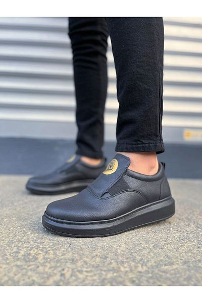 Joy Ayakkabı Jy161 Hippo Laceless Skin Men's Casual Sneaker Shoes Cst - Black