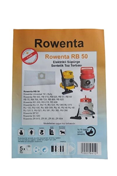Ürkmez Ticaret Rb 50 Ηλεκτρική σκούπα Συνθετική τσάντα σκόνης 5 Συσκευασία