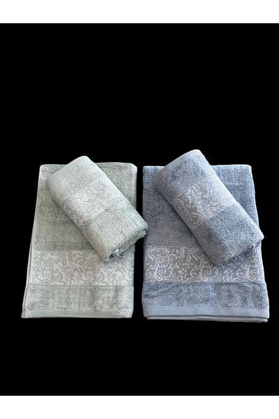 LaraLisa 70% Bamboo 30% Cotton Thread 2 Pieces 50X90 2 Pieces 70X140 Women's Men's Bath Towels