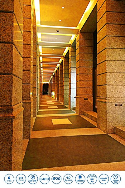 Rother RTL11121-5 GU10 LED Spot Ampul 6W 540 Lümen 3000K Sarı Işık Enerji Tasarruflu Ampul 5 Adet