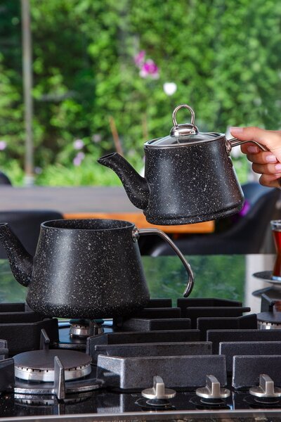 Le murano Bonjour Compact Granit Kaplama Çaydanlık Takımı – Siyah