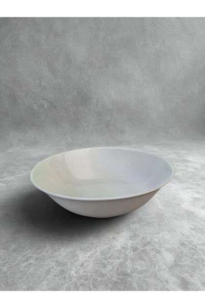 RGS HOMELİFE Large White Ceramic Bowl – 23 cm Width – Serving and Salad Bowl