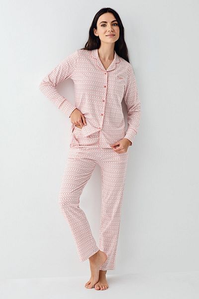 Pierre Cardin Women's Pink Shirt Pajamas