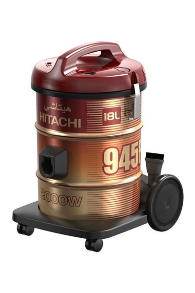 HITACHI Pail Can Vacuum Cleaner 2000 W 18 L – CV‑945F (Red/SS220)