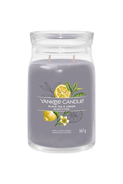 Yankee Candle Scented Candle, Signature Black Tea & Lemon, 567g