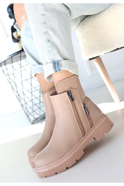 Zerenyus Μπότες Menta Premium Nude με αξεσουάρ με φερμουάρ