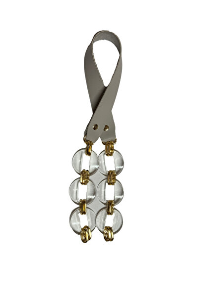 İthal Leather Acrylic Bag Handle (60cm)-Gray