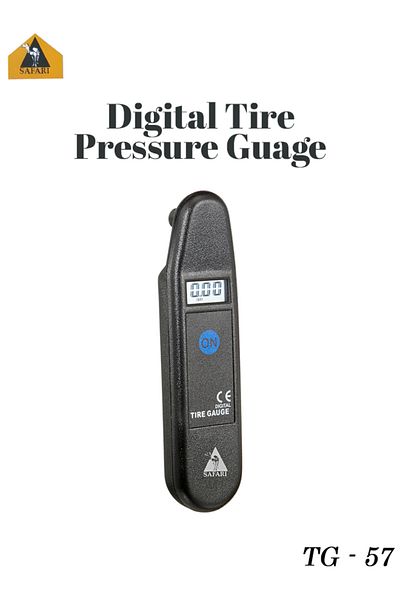 Safari TG-57 Digital Tire Pressure Gauge with LCD Display for Cars, Motorcycles, and Bicycles