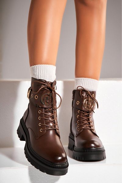 Joana Women's Brown Fur-lined Boots Made of Arysa Eco-Leather