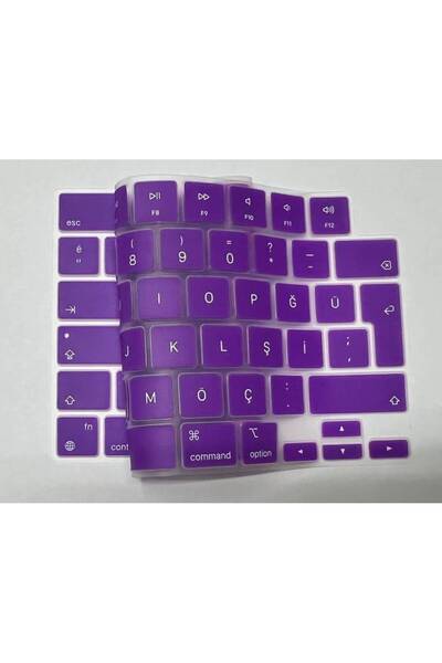 hk Macbook Air 13.6 Inç 2025 A3240 M4 - A3113 M3 - A2681 M2 Işlemcili Türkçe Q Silikon Klavye Koruyucu