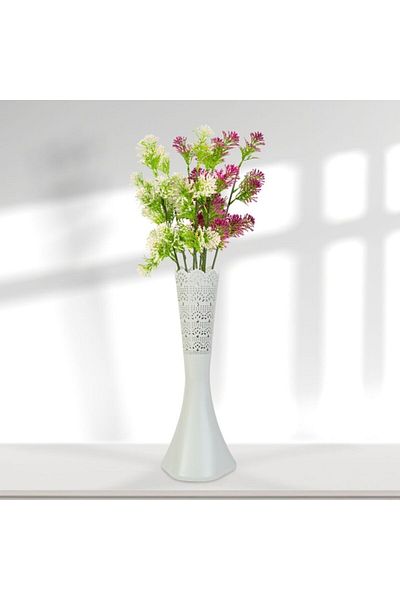 CLICK Laser-Cut White Vase 40 Cm