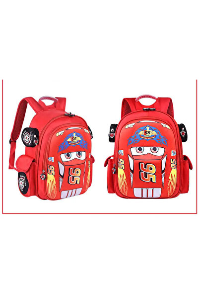 Choice Red Disney Car Children's Bag Kindergarten Boy's Backpack Lightning Cartoon Multi Pocket Three-dimen