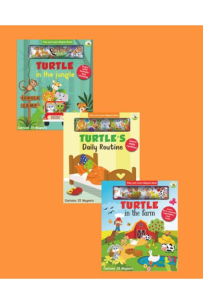 TURTLEKİDS Turtle Kids Play and Learn Magnet Book Series 3 (Jungle - Daily - Farm)