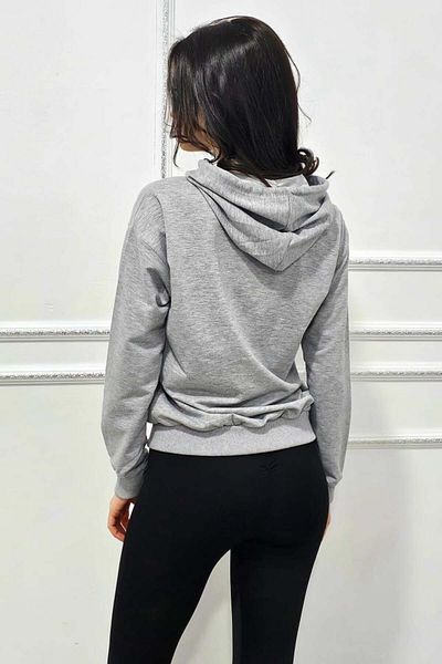 FashionForYou AMYR New York zip-up hoodie with adjustable hood, Grey, M