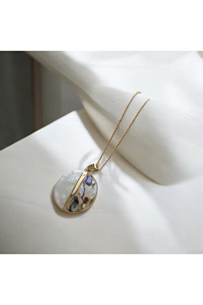 vina's atelier Fransız Tasarım Sedefli Çelik Kolye