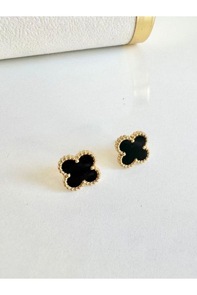 NevoAccessory أقراط نسائية موديل Black Clover – ستانلس ستيل، تصميم أنيق